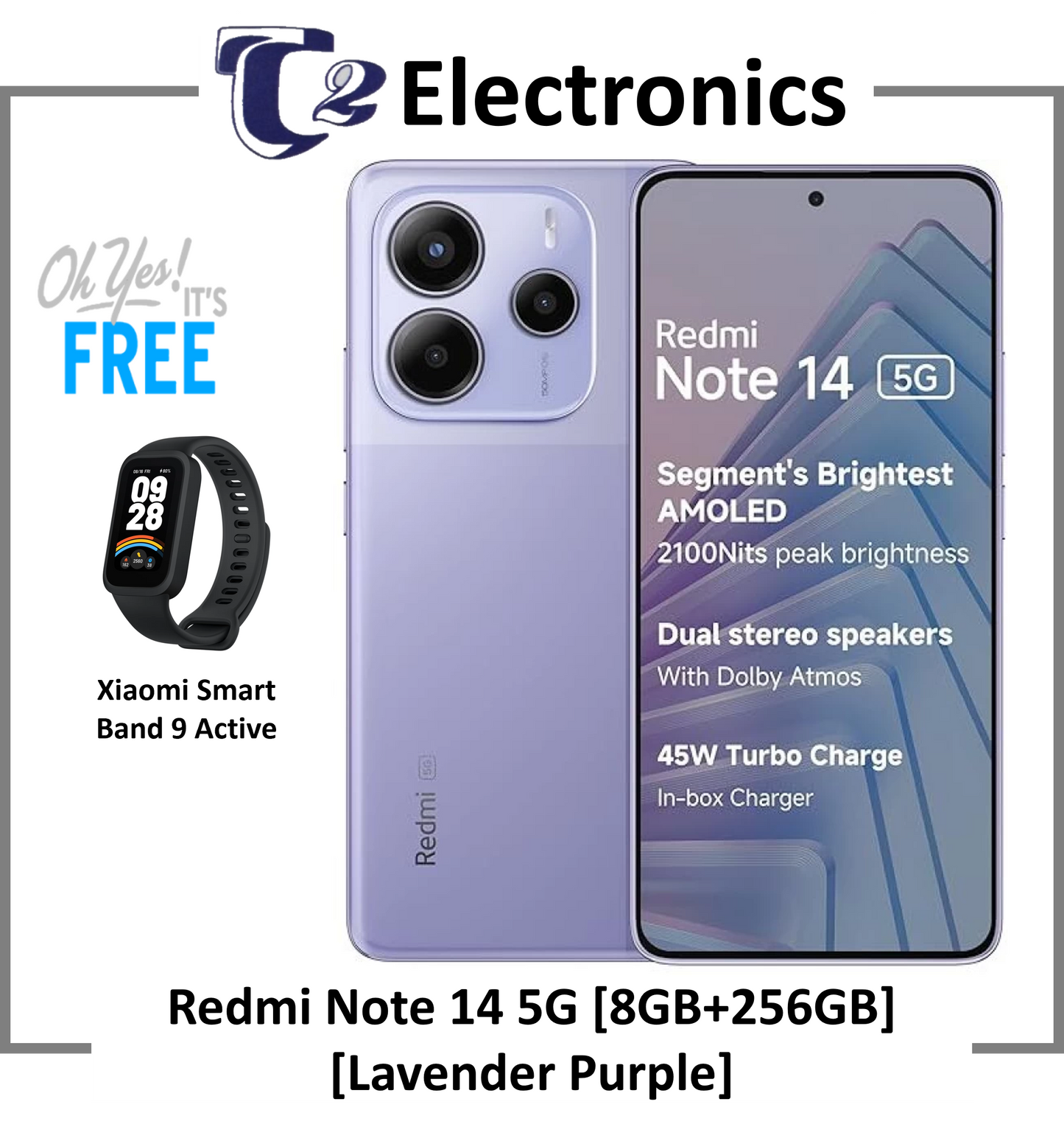 Xiaomi Redmi Note 14 5G Smartphone | 8GB + 256GB | 108MP AI Camera | MediaTek Dimensity 7025-Ultra | 20Hz eye care display | 1Year Local Xiaomi Warranty