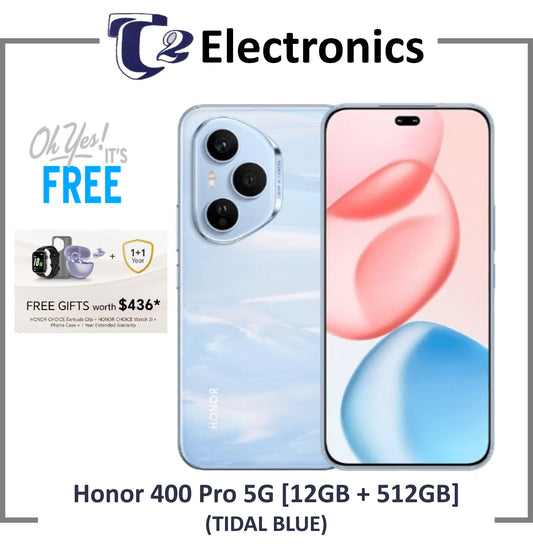 HONOR 400 Pro 5G 12GB + 512GB | FREE GIFT worth $436 | 200MP AI Imaging Quality 6000mAh Snapdragon 8 Gen 3 - T2 Electronics