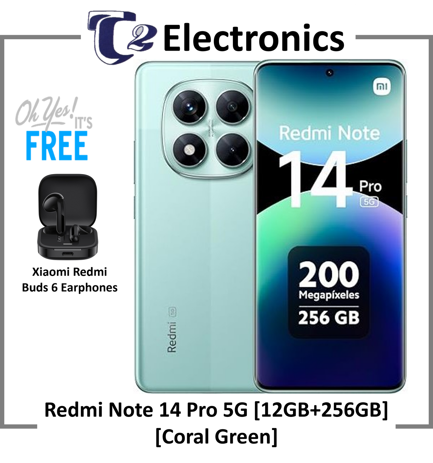 Xiaomi Redmi Note 14 Pro 5G Smartphone | 12GB + 256GB | 200MP AI Camera | MediaTek Dimensity 7300-Ultra | 1.5K 120Hz eye-care display | 1 Year Local XIaomi Warranty