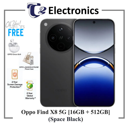 OPPO Find X8 5G | 16GB RAM + 512GB ROM | FREE OPPO Enco Air 4 & OPPO xMaison Kitsune Phone Case