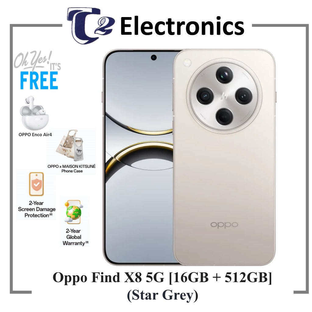 OPPO Find X8 5G | 16GB RAM + 512GB ROM | FREE OPPO Enco Air 4 & OPPO xMaison Kitsune Phone Case