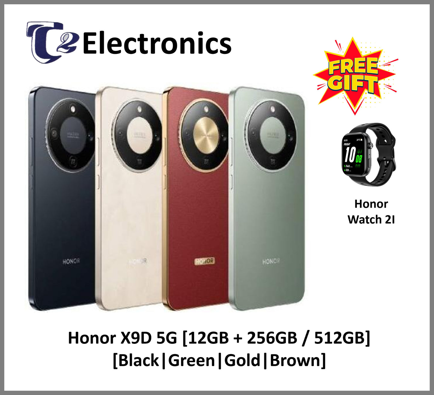 HONOR X9d 5G Smartphone 24(12+12)GB+256/512GB 108MP OIS+EIS | OLED | 8300 mAh Reverse Charge | IP69K | SGS Standard