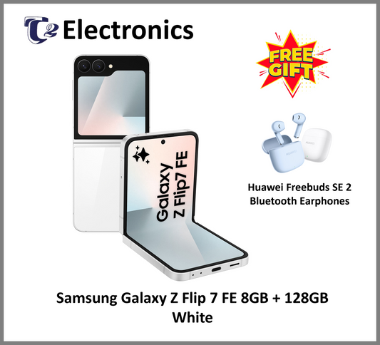 Samsung Galaxy Z Flip 7 FE 5G 8GB + 128GB | Free Huawei Freebuds SE 2 Wireless Earbuds | AI Phone | 1 Year Local Samsung Warranty